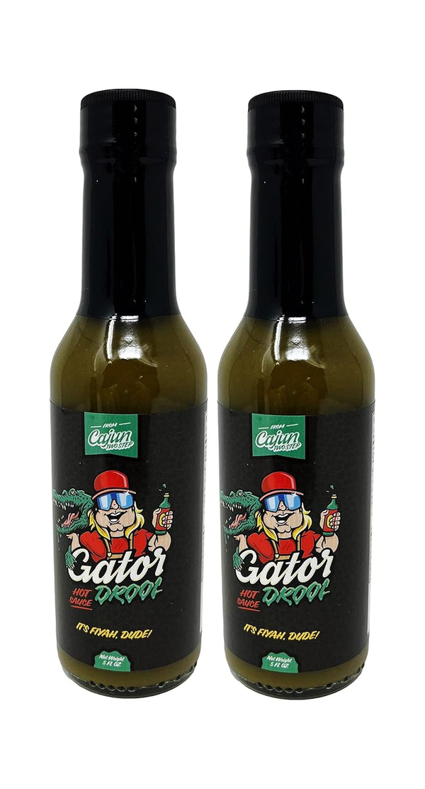 Cajun Two Step Seasoning by StaleKracker, 2 pck, Gator Drool Hot Sauce (10 oz)