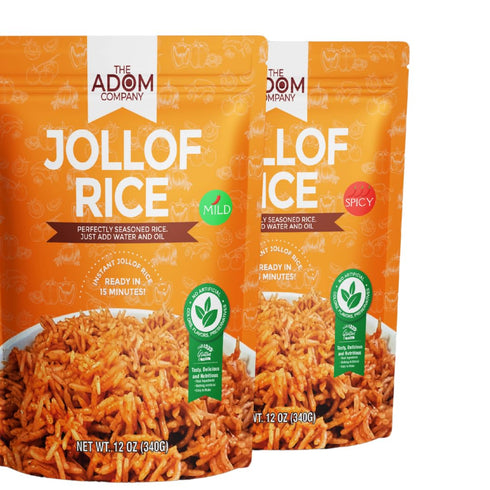 THE ADOM COMPANY 15-Minute (340g, Jollof Rice Mix Ready-to-Cook, Authentic Nigerian Flavor, Richly Spiced, Easy Meal