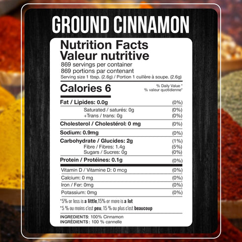 5LB 5 LB Fresh Finest Bulk Ground Cinnamon Powder - Kosher Certified Cinnamon Powder, Perfect for Desserts, Hot Tea