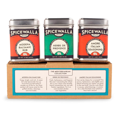 Spicewalla Mediterranean Seasoning 3 Pack | Modena Balsamic Rub, Herbs de Provence, Amore Italian Seasoning | Mediterranean Spice Gift Set