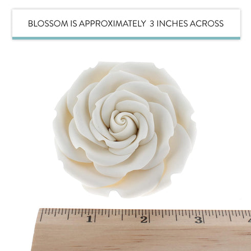 3 Inches, 3 Count Global Sugar Art Rebecca Rose Sugar Cake Flowers, White by Chef Alan Tetreault