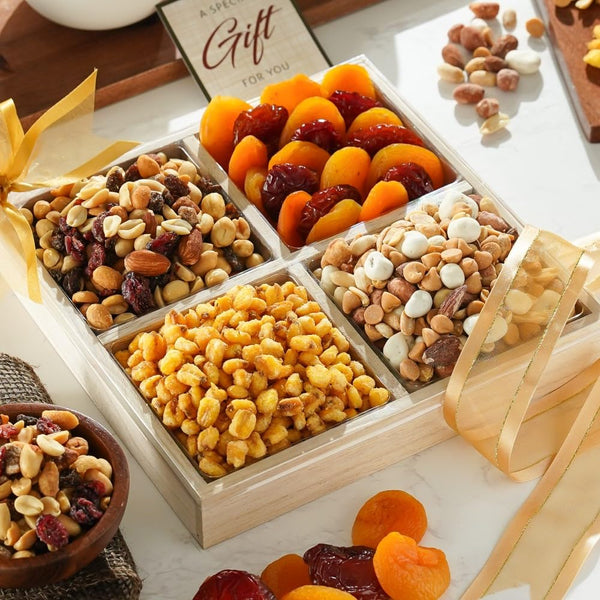 Broadway Basketeers Dried Fruit and Nuts Gift Tray-Holiday Gift Basket, Birthday, Sympathy,