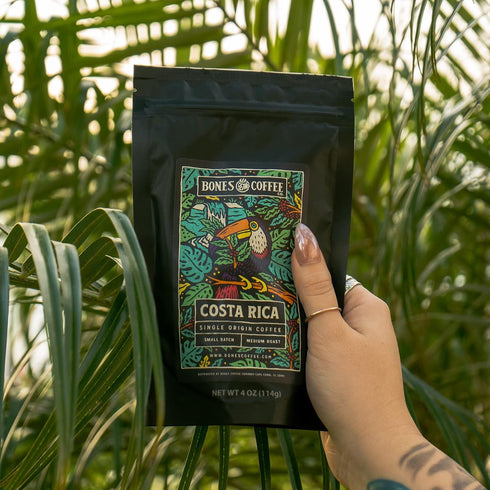 Pack, 4 oz Pack 5 Bones Coffee Company NEW World Tour Sample Single-Origin Flavored Coffee Low Acid Medium Roast