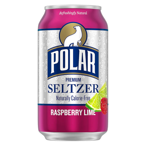 12 oz 18 pack Polar Seltzer Water Raspberry Lime, fl cans