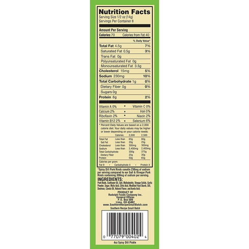 6-4 OZ Southern Recipe Small Batch - Pork Rnds Spicy Dill - Case