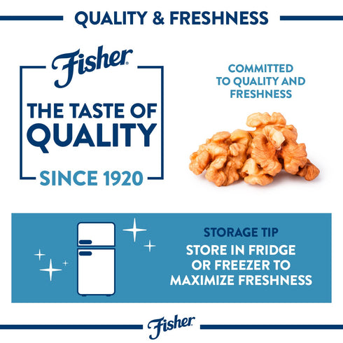 Fisher Chef's Naturals Chopped Walnuts - 1 lb 100% California Unsalted Walnuts for Baking & Cooking