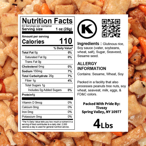 -4lbs Pack Rice Cracker Mix of Japanese Snacks Chips, Ideal for Parties, Family Gatherings or as a Quick Snack Option