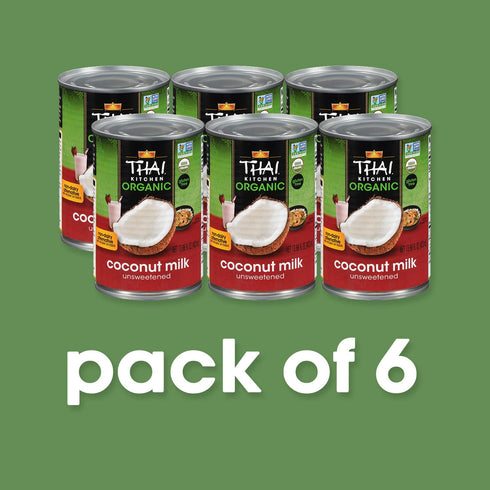 13.66 Oz (Pack 6) Thai Kitchen Organic Unsweetened Coconut Milk, Fl