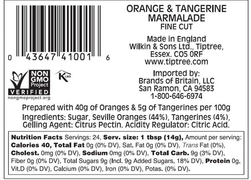 12 (Pack 6) Tiptree Double One Orange & Tangerine Marmalade, Ounce Jars