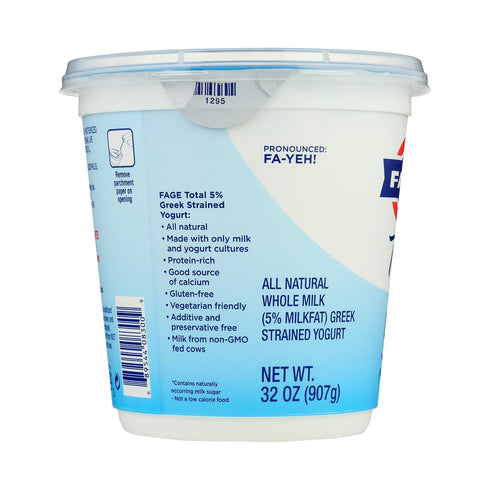 Fage 5% 32 oz Total Greek Yogurt, Whole Milk, Plain