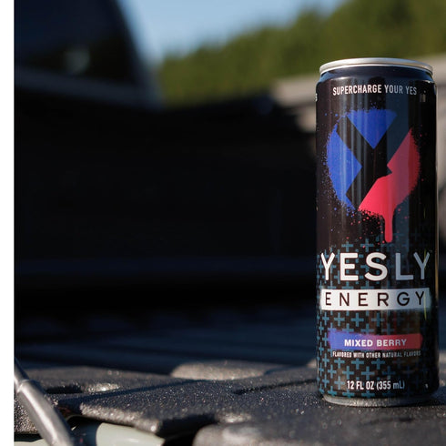 B6 B12, 12 Oz 12 Pack Yesly Energy Drink, Mixed Berry, Naturally Flavored Sparkling Energy Drink With Electrolytes