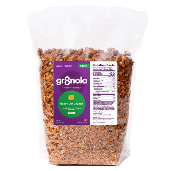 gr8nola HONEY OAT CRUNCH - Healthy, Low Sugar Bulk Granola Cereal -