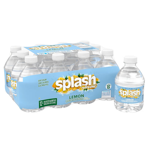 SPLASH REFRESHER Lemon Flavored Water, 8 Fl Oz, Plastic Bottle Pack of