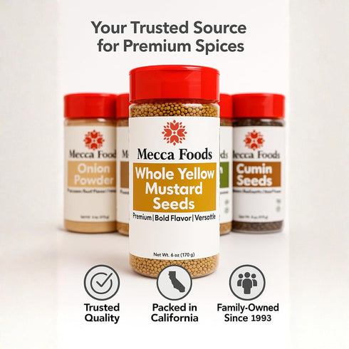 6 oz Yellow Mustard Seeds PET Jar Whole Mustard Seed Spice for Cooking, Pickling & Indian Cuisine Non-GMO, Fresh