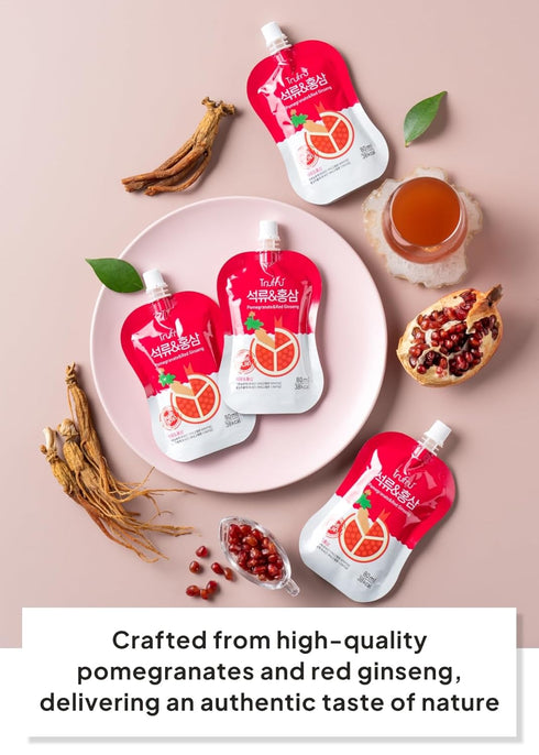 15 (2.7 oz Korean Food Trufru Pomegranate & Red Ginseng Essence - All-Natural Zesty Vitality Shot, Tart & Tangy Morning