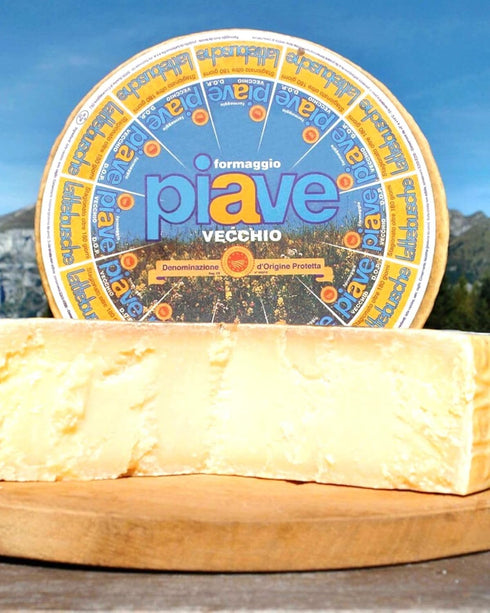 12 14-16 oz Fortuna's Piave DOP Cheese from Italy - Nutty Pasteurized Cow's Milk Cheese, Aged Months, Hand-Cut Wedge