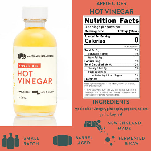 Pack 2oz 5 Pack American Vinegar Works - Apple Cider Vinegar Sampler - Includes Apple, Cranberry, Hot, Wild Blueberry