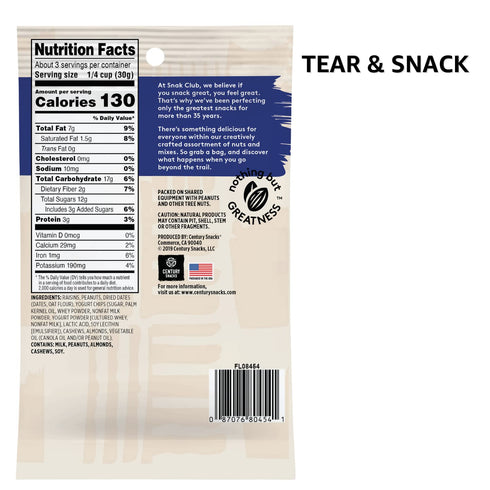 3.25-Ounces, 12-Pack Snak Club All Natural Yogurt Trail Mix, Non-GMO