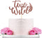 WeBenison Rose Gold Glitter Two Wild Cake Topper for Baby Shower, Kids 2nd Birthday Party Decorations