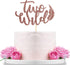 WeBenison Rose Gold Glitter Two Wild Cake Topper for Baby Shower, Kids 2nd Birthday Party Decorations