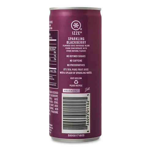 8.4 oz 4 Count IZZE Sparkling Juice, Blackberry, Cans