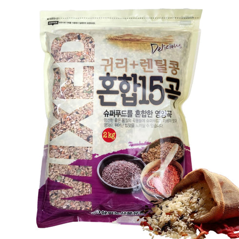 Premium 15 Mixed Grains Rice with Oat and Barley, 4.4 lb (2kg),