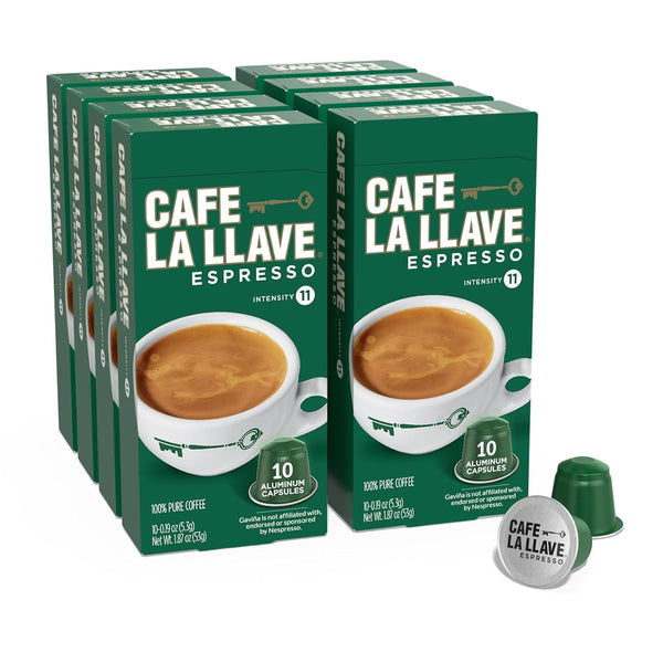 Cafe La Llave Latin Style Espresso Pods, Dark Roast, Compatible with Nespresso
