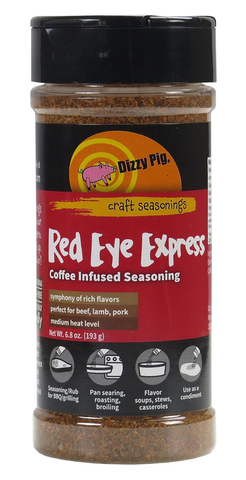 Dizzy Pig Red Eye Express Coffee-Infused Seasoning Rub, 8oz Shaker