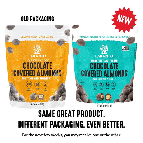 Pack 2) Lakanto Chocolate Covered Almonds - Sweetened with Monk Fruit Sweetener, Keto Diet Friendly, On the Go Healthy