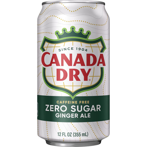 12 oz 12 pack Canada Dry Zero Sugar Ginger Ale Soda, fl cans