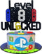 Happy 8th Birthday Cake Topper, Level 8 Unlocked for Kids, Boys & Girls Birthday Party Decoration