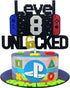 Happy 8th Birthday Cake Topper, Level 8 Unlocked for Kids, Boys & Girls Birthday Party Decoration