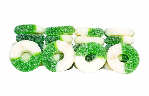 Gummy Gummy (2 Green Apple Rings Candy - Fresh, Soft, and Chewy Sugar Dusted Gourmet Green Apple Rings Candy, by Queen