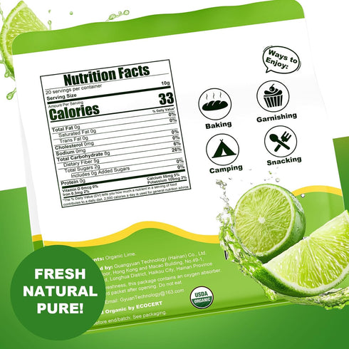 7.1 Oz Simmer (Pack 2, Organic Dehydrated Limes Slices | Natural & No Additives No Sugar Added Dried Fruit