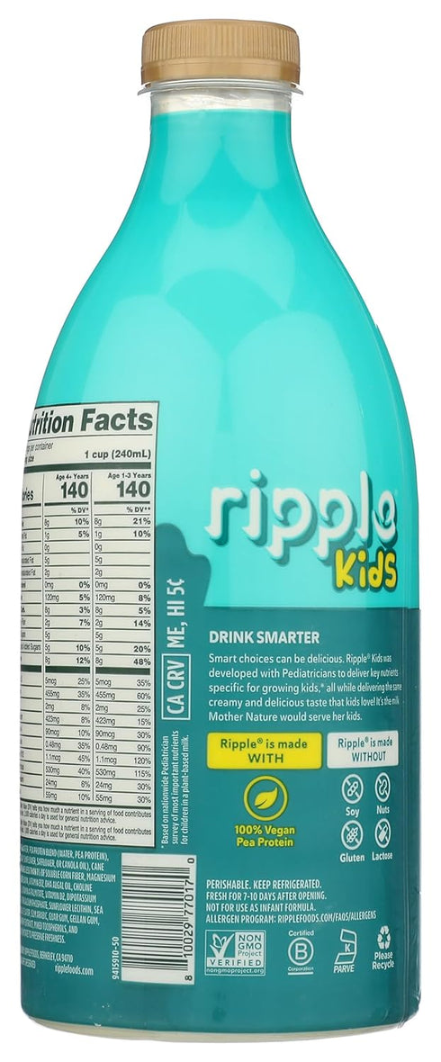 48 Oz Ripple Kids Non-Dairy Milk, Vegan, Original, Fl