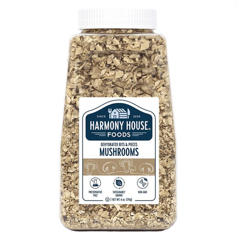 Harmony House Foods Dried Mushroom Bits & Pieces (6 oz, Quart Size