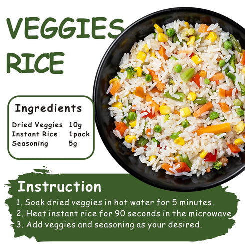 8 7.4 oz Dried Ramen Toppings, Dehydrated Vegetables, Kinds of Freeze Dried Veggies, No Gluten & No Allergen