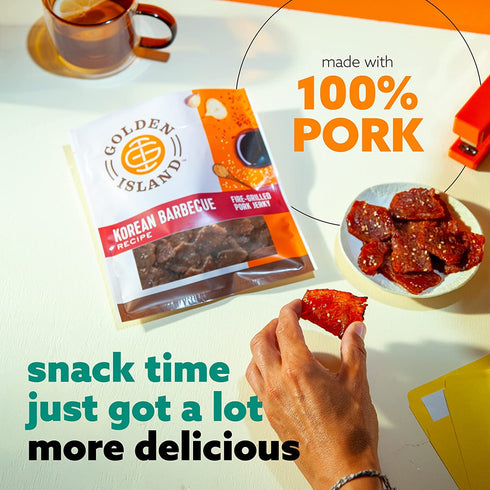 Pack (15 Pack) 8 7 8g Golden Island Korean BBQ Variety - Pork Snack Bites and Pork Jerky - Korean Barbecue Protein