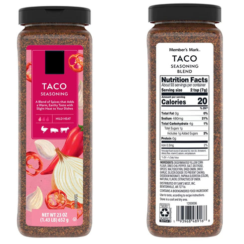 Generic 23 oz, (Pack 2) M M Taco Seasoning Blend for Chicken, Pork and Beef