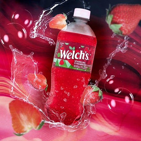 20 oz. (12, Welch's fl. Sparkling Soda Bottle Strawberry)