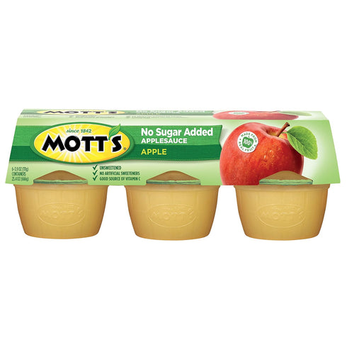 3.9 Oz 72 Count (12 Packs 6), Mott's No Sugar Added Applesauce, Cups, Of Good Source Of Vitamin C, No Artificial