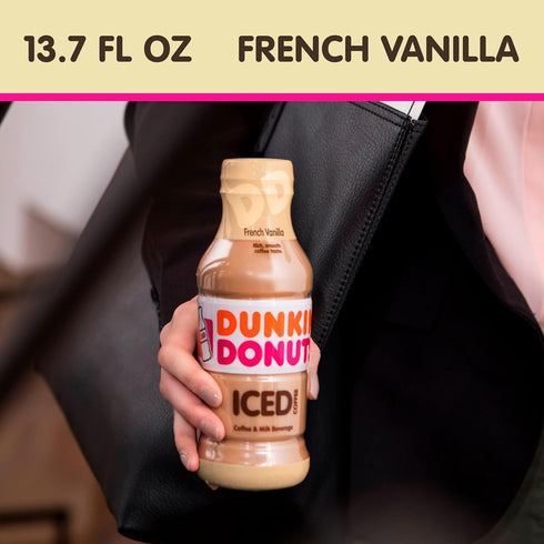 Dunkin' Donuts 13.7 oz, 12 Pack Dunkin' French Vanilla Iced Coffee Bottles, fl