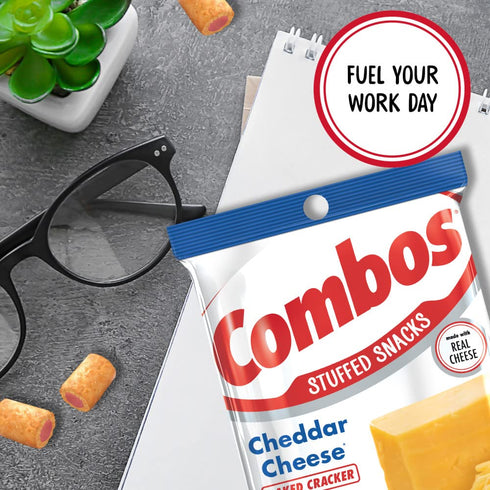 Packs, 6.3-Ounce (Pack 12) COMBOS Cheese Snacks - Cheddar Cheese and Crackers Snack Baked Cracker, Bulk Snack Bag