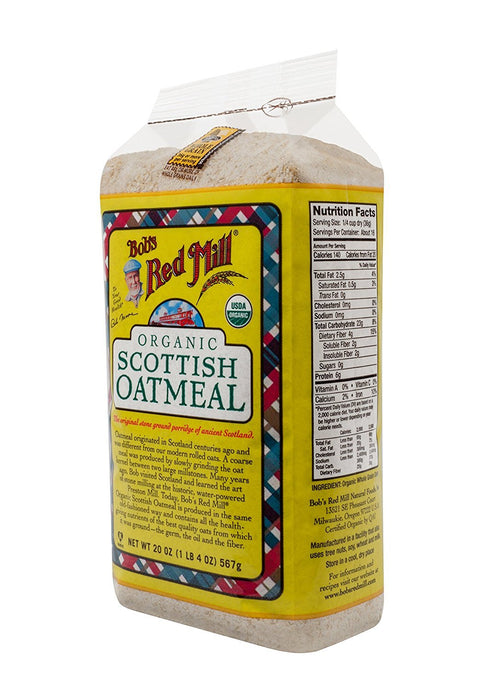 20 (Pack 4) Bob's Red Mill Organic Scottish Oatmeal, Ounce Bags