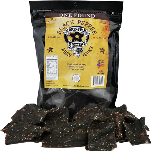 Lone Star Black Pepper Beef Jerky - 1 Pound Resealable Bag -