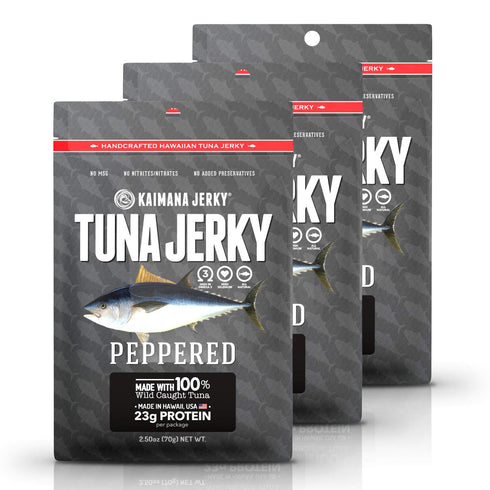 Kaimana Wild-Caught Ahi Tuna Jerky - Peppered | Rich in Omega-3s &