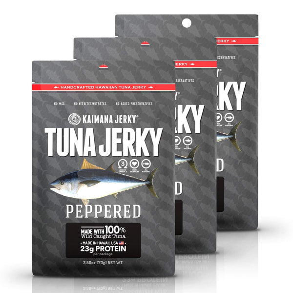 Kaimana Wild-Caught Ahi Tuna Jerky - Peppered | Rich in Omega-3s &
