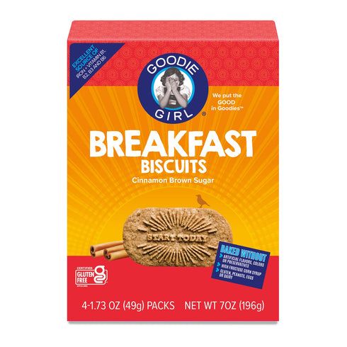 Packs 4 16 Packs Goodie Girl, Cinnamon Brown Sugar Breakfast Biscuits | Snack | Gluten Free, Peanut Free, Egg and Dairy
