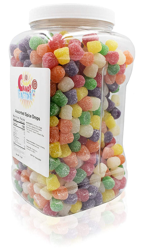 5 Lbs Sarahs Candy Factory Assorted Spice Drops in Jar