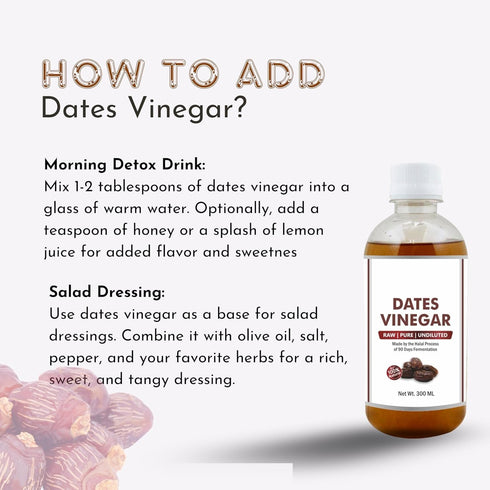Generic 10.14floz 100% (300ml Pack 1) Raw Dates Vinegar ? Pure, Undiluted, and Naturally Fermented for Culinary